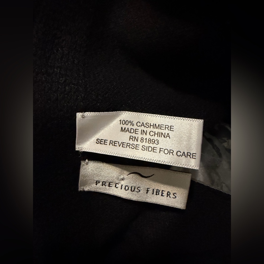 Precious Fibers Black Cashmere Scarf